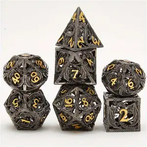 Ancient Bronze Hollow Metal 7-Dice set