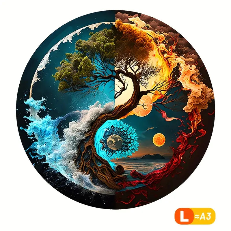 Round Wooden Puzzles - Life Tree
