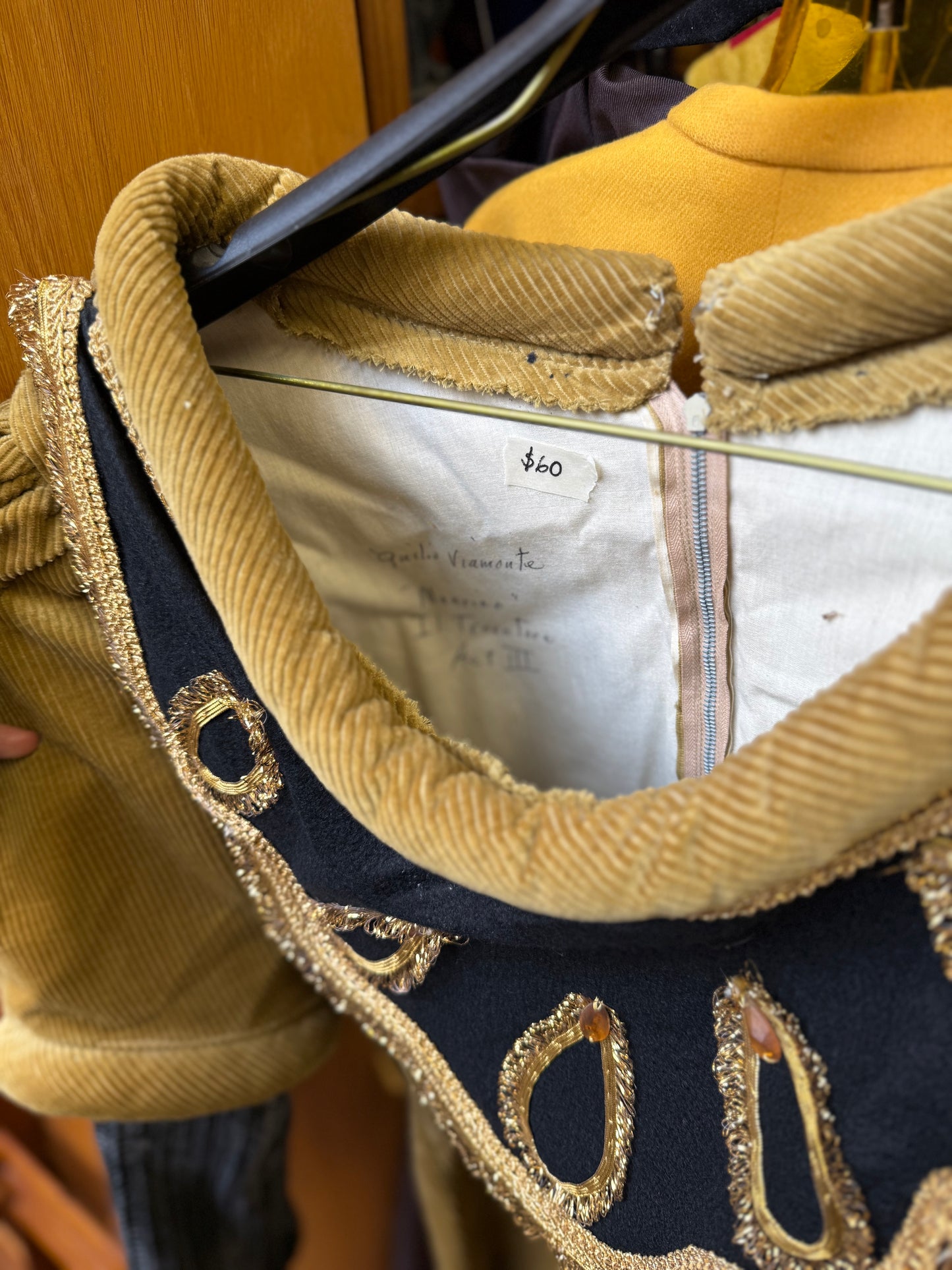 Costume - Heavy Corduroy Short Coat w/knit arms.