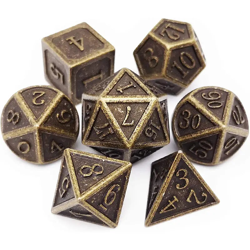 Metal Multi-Sided 7-Dice Set
