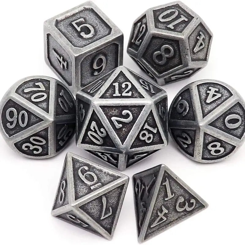 Metal Multi-Sided 7-Dice Set
