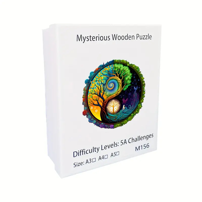 Round Wooden Puzzles - Starry Night Tree Ascension