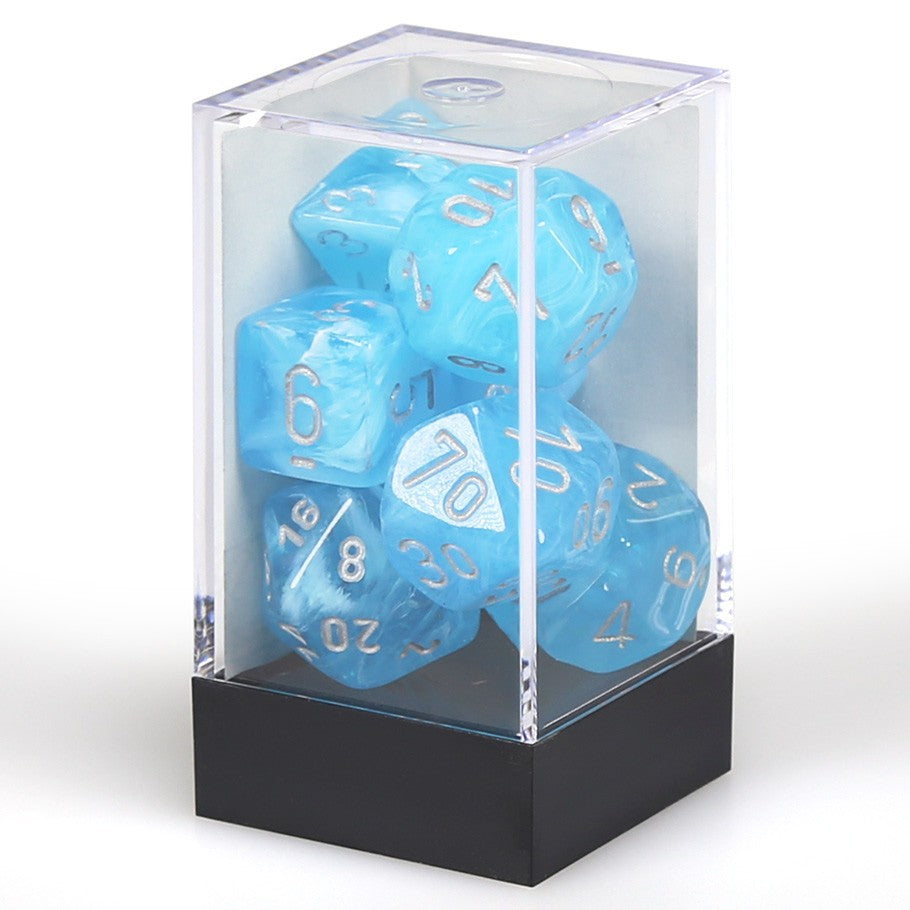 7-die-set Luminary Blue/Silver Glow in the Dark - Conundrum House