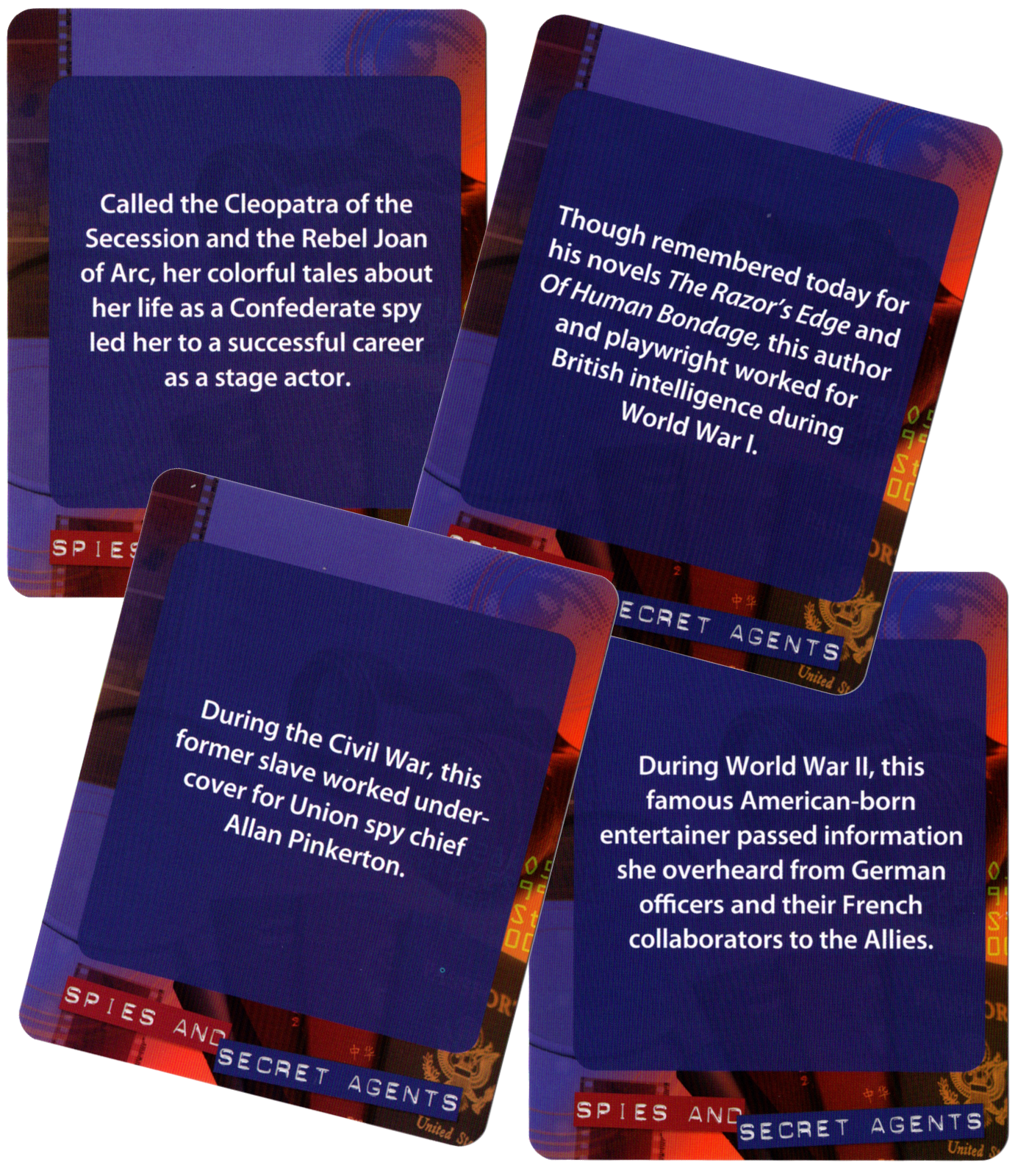 Spies and Secret Agents: A Quiz Deck by Sharon M. Hannon - Conundrum House
