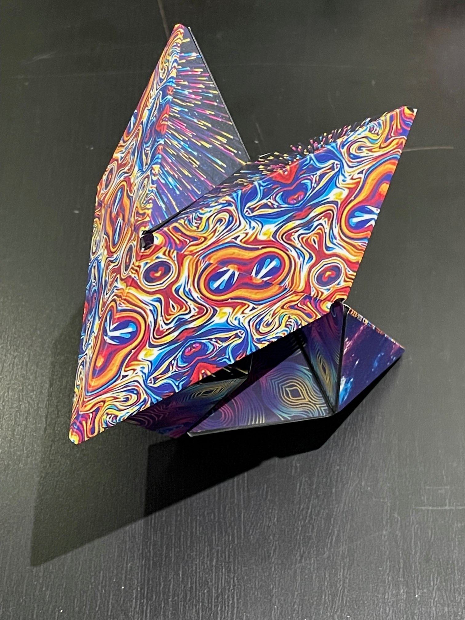 Conundrum House - Kaleidoscope pattern inside out. One of the over 70 shapes that the Unfolding Magnetic Magic Cube can be shaped into.
