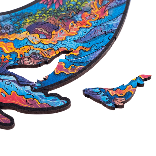 Unidragon Wooden Puzzle: Milky Whales 2 in 1